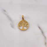 Dije Arbol De la Vida 2.2gr / 2.6cm / Circones Colores Dos Oros Amarillo Blanco 18K #