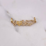 Dije I Love You 3gr / 5cm / Circones Blancos Oro Amarillo 18K #