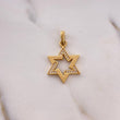 Dije Estrella De David 2.05gr / 2.9cm / Circones Blancos Oro Amarillo 18K #