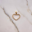 Dije Silueta Corazon 1.6gr / 3cm / Circones Blancos Oro Amarillo 18K #