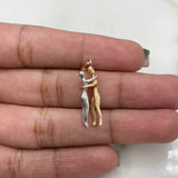 Dije Pareja 2.4gr / 2.7cm / Dos Oros Blanco Rosa 18K #