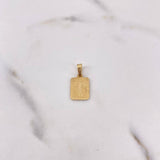 Dije Placa Letra T 0.9gr / 1.9cm / Marco Liso Oro Amarillo 18K #