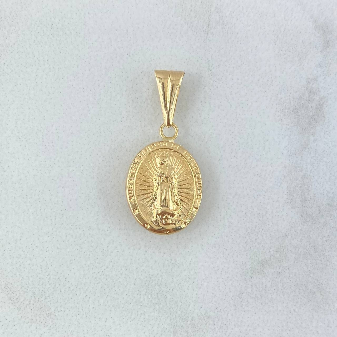 Dije Virgen Guadalupe 0.75gr / 2cm / Troquelado Mate Oro Amarillo 18K