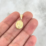 Dije Virgen Guadalupe 0.75gr / 2cm / Troquelado Mate Oro Amarillo 18K