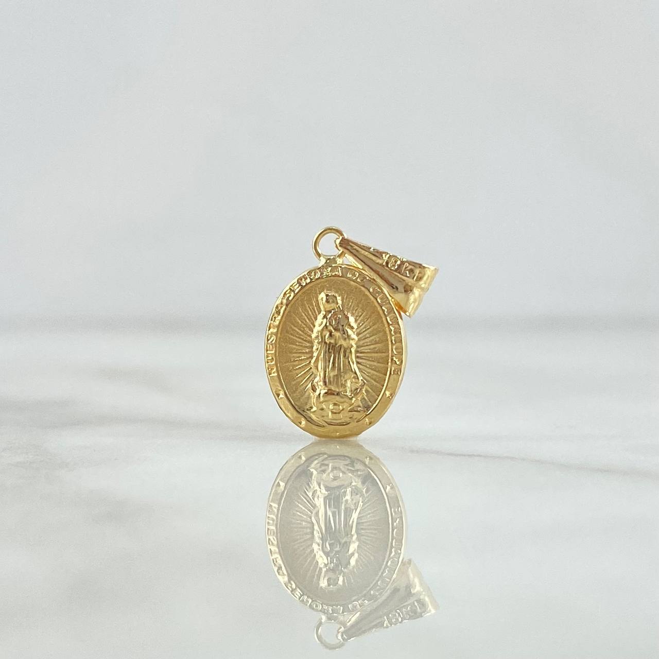 Dije Virgen Guadalupe 0.7gr / 2cm / Troquelado Mate Oro Amarillo 18K