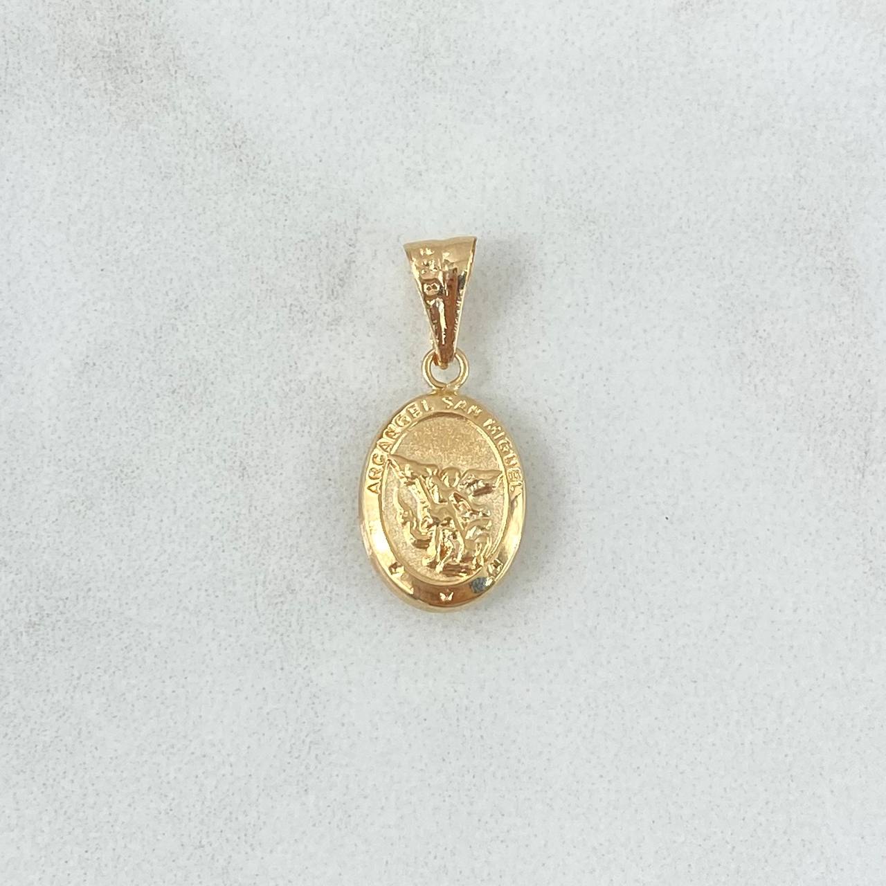 Dije San Miguel Arcangel 0.7gr / 2.1cm / Troquelado Oro Amarillo 18K