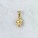 Dije Virgen Milagrosa Ovalada 0.4gr / 1.8cm / Bordeada Oro Amarillo 18K