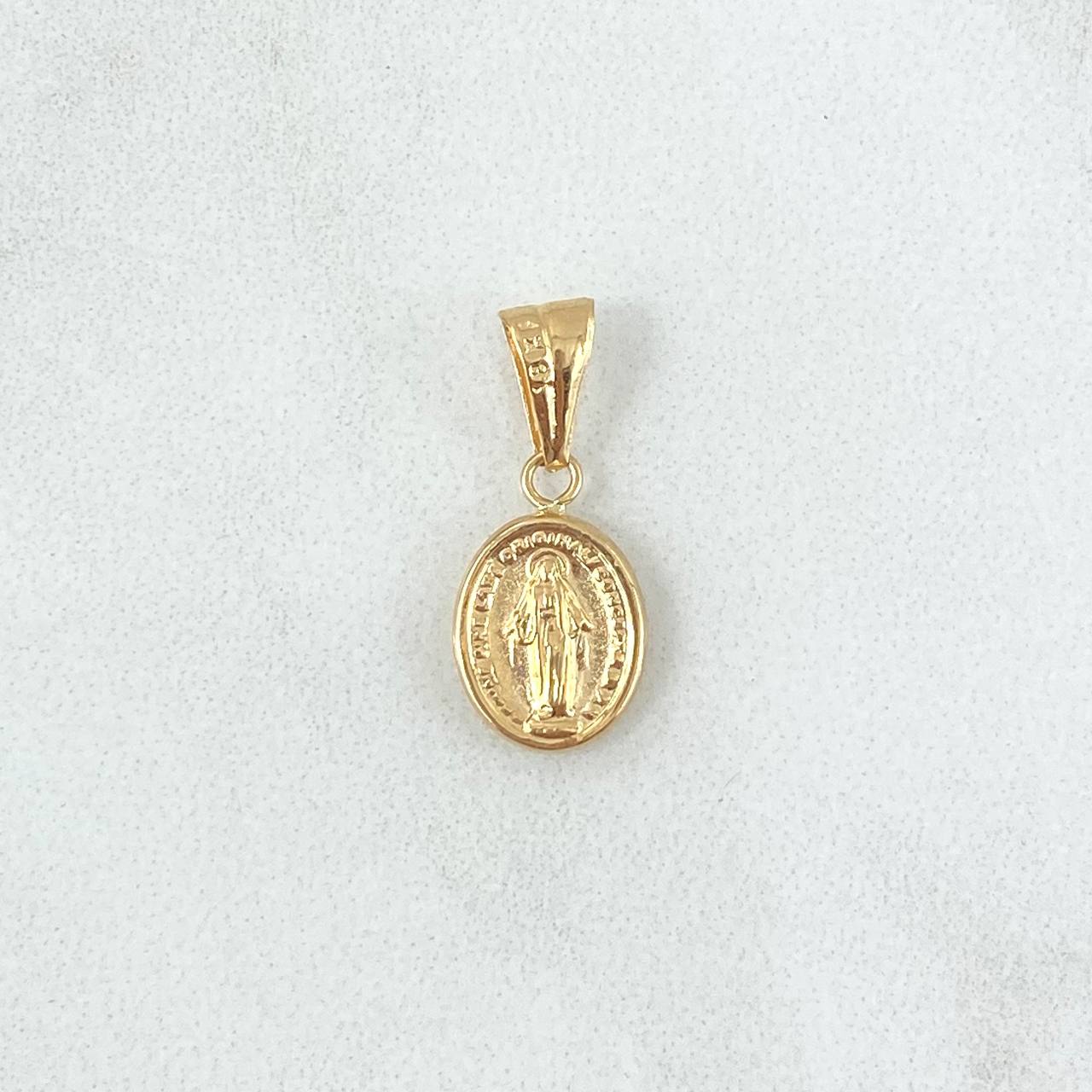 Dije Virgen Milagrosa 0.5gr / 2cm / Troquelado Oro Amarillo 18K