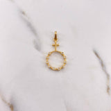 Dije Rosario 2.15gr / 3.1cm / Circones Blancos Oro Amarillo 18K &