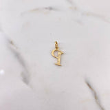 Dije Letra P 0.65gr / 2cm / Circones Blancos Oro Amarillo 18K #