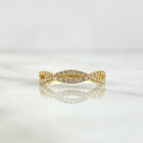 Anillo Infinito Triple 1.65gr / T5 / Circones Blancos Oro Amarillo 18K *