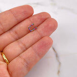 Dije Letra U 0.4gr / 0.8cm / Circones Colores Oro Rosa 18K #