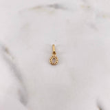 Dije Letra O 0.4gr / 1.2cm / Circones Blancos Oro Amarillo 18K #