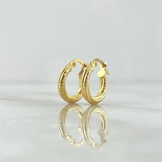 Candongas Carly 1.6gr / 1.7cm / Linea Tallada Oro Amarillo 18K