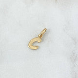 Dije Letra C Cursiva 0.4gr / 1.6cm-Lisa Oro Amarillo 18K *