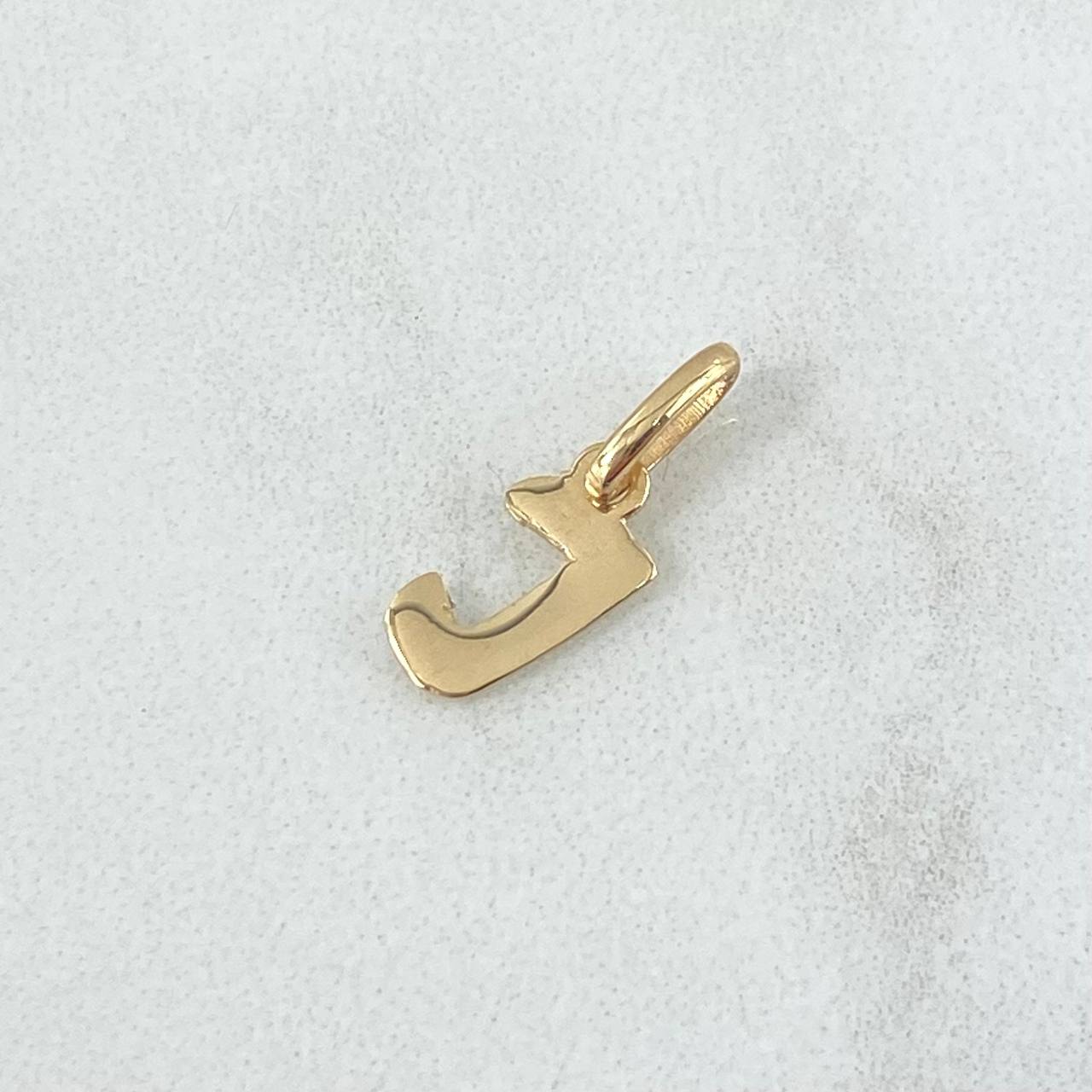 Dije Letra J Cursiva 0.4gr / 1.5cm-Lisa Oro Amarillo 18K *