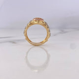 Anillo Correa Corona RX 6.3gr / T7 / Circones Blancos Tres Oros 18K &