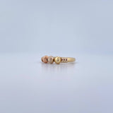 Anillo Bolas 1.85gr / T7 1/4 / 4mm Diamantadas Tres Oros 18K &