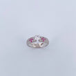 Anillo Solitario 2.9gr / T6 3/4 / Circones Fucsias Blancos Oro Blanco 18K &