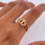 Anillo Corazon 15s 2.6gr / T7 / Oro Amarillo 18K &