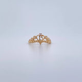 Anillo Tiara 15s 1.7gr / T7 / Circones Blancos Oro Amarillo 18K &