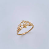 Anillo Tiara 15s 1.7gr / T7 / Circones Blancos Oro Amarillo 18K &