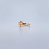 Anillo Avion 1.6gr / T6 / Circones Blancos Oro Amarillo 18K &