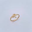 Anillo Avion 1.65gr / T7 1/4 / Circones Blancos Oro Amarillo 18K &