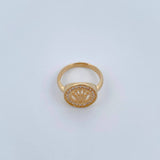 Anillo Corona RX 3.45gr / T6 1/2 / Circones Blancos Oro Amarillo &