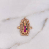 Herraje Virgen Guadalupe 2.8gr / 2.2cm / Circones Blancos-Verdes-Fucsias Oro Rosa 18K $