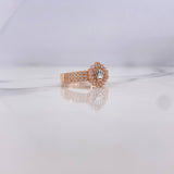 Anillo Correa Corona RX 3.65gr / T7 1/4 / Circones Blancos Dos Oros Blanco Rosa 18K &