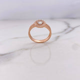 Anillo Correa Corona RX 3.65gr / T7 1/4 / Circones Blancos Dos Oros Blanco Rosa 18K &