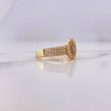 Anillo Corona RX 3.5gr / T7 1/2 / Circones Blancos Dos Oros Amarillo Blanco 18K $