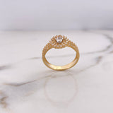 Anillo Corona RX 3.5gr / T7 1/2 / Circones Blancos Dos Oros Amarillo Blanco 18K $