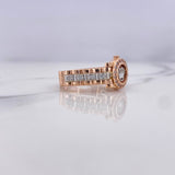 Anillo Corona RX 5.65gr / T8 / Circones Blancos Dos Oros Blanco Rosa 18K $