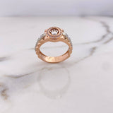 Anillo Corona RX 5.65gr / T5 3/4 / Circones Blancos Dos Oros Blanco Rosa 18K #