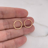 Candongas Aro Rayado 0.7gr / 1.5cm / Diamantadas Oro Amarillo 18K $