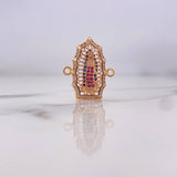 Herraje Virgen Guadalupe 2.95gr / 2.3cm / Circones Blancos-Azules-Fucsias Oro Rosa 18K #