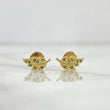 Topos Hoja 1gr / 9mm Circones Verdes Oro Amarillo 18K ©