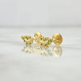 Topos Hoja 1gr / 9mm Circones Verdes Oro Amarillo 18K ©