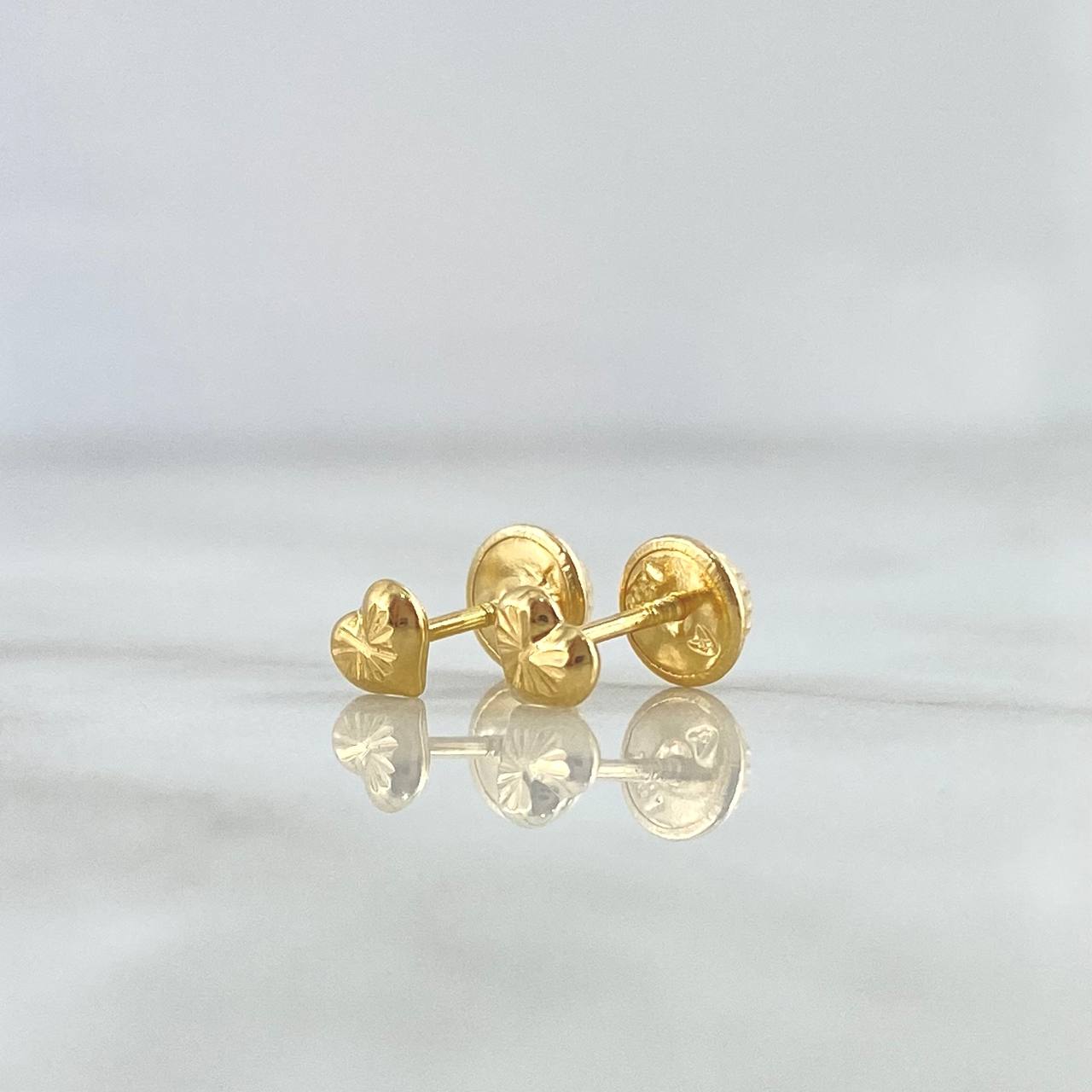 Topos Corazón 0.5gr / 4mm Centro Diamantado Oro Amarillo 18K *