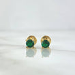 Topos Cetro 0.8gr / 4mm Circones Verdes Oro Amarillo 18K (Joya) ©