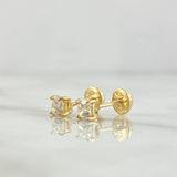 Topos Caja 0.7gr / 3mm Circones Blancos Oro Amarillo 18K (Joya) ©