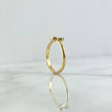 Anillo Solitario Cola Real 2.7gr / T6 1/2 / Esmeraldas 39pts Oro Amarillo 18K (Joya) *