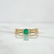 Anillo Solitario Infinito 2.5gr / T6 1/4 / Esmeralda 26pts Diamantes 24pts Oro Amarillo 18K (Joya) *