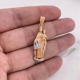 Dije Virgen Del Carmen 5.85gr / 4.3cm / Circones Blancos Dos Oros Blanco Rosa 18K #