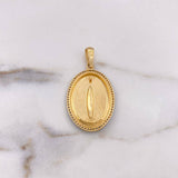 Dije Virgen Milagrosa 5.85gr / 3.9cm / Circones Azules Oro Amarillo 18K #