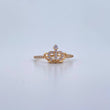 Anillo Corona 1.45gr / T6 1/2 / Circones Blancos Oro Amarillo 18K $