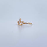 Anillo Corona 1.45gr / T6 1/2 / Circones Blancos Oro Amarillo 18K $