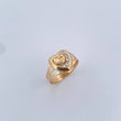 Anillo Corazon 15s 1.45gr / T6 3/4 / Circones Blancos Oro Amarillo 18K &